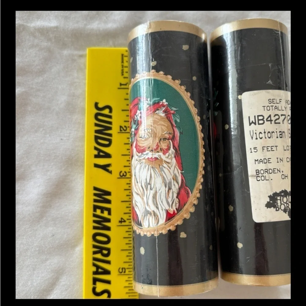 VTG Victorian Holiday Christmas Santa Wallpaper Border Self Adhesive 2 Rolls 5